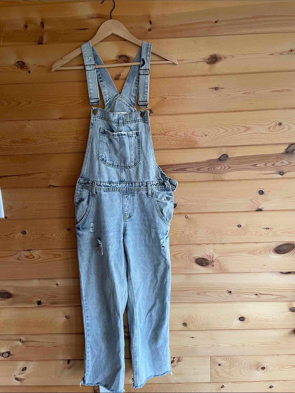Light Blue Denim Overall Jumpsuit with Adjustable Straps